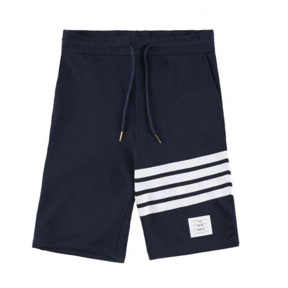 Thom Browne Blue Four Stripes Knitted Sports Shorts